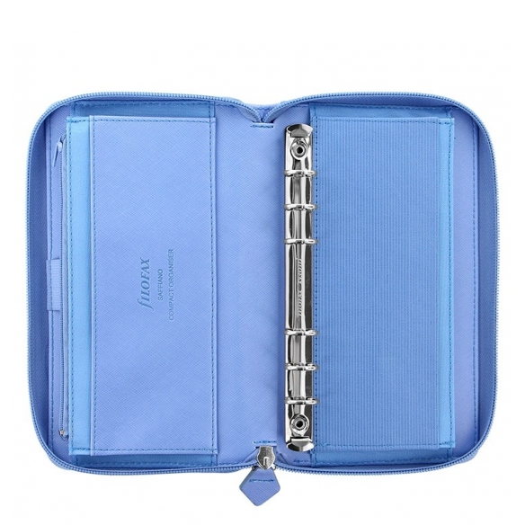 Saffiano Zip Organiser Compact Blue FILOFAX - 5
