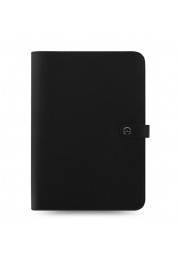 Experience the perfect blend of style and functionality with the Original Portfolio A4 Notebook Black. Crafted from thick cow leather, this refillable Filofax Notebook comes with multifunctional accessory pockets and a secure leather strap closure. Ideal for keeping your notes organized and stylish, it's a must-have for all your professional needs.