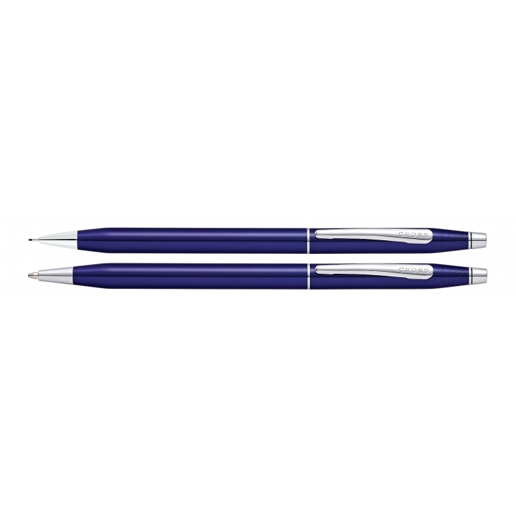 Lustrous Chrome Pen & Pencil Set: Cross Century Elegance