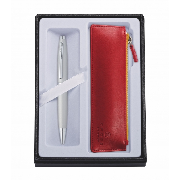 Calais Ballpoint Satin chrome with red pouch CROSS - 1