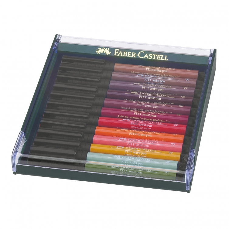 Pitt Artist Pen Brush Marker 12 pcs autumn colours FABER-CASTELL - 1