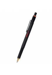 Experience the perfect blend of elegance and functionality with the Rotring 800 Ballpoint pen black. Its all-metal hexagonal body with a non-slip knurled grip part and matte black lacquered brass body guarantees a comfortable and stylish writing experience. Complete with a click mechanism and black refill, it's the ultimate writing tool that comes in a chic triangular gift box.