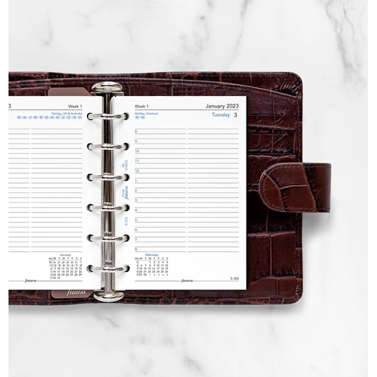 Calendar Refill Day On One Page Pocket With Appointments 2023 FILOFAX - 1