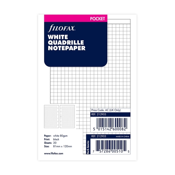 Quadrille Notepaper Pocket Refill FILOFAX - 4