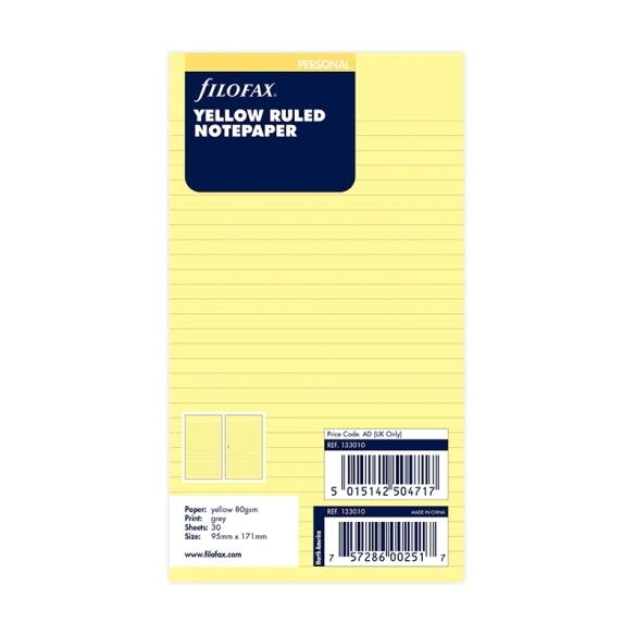 Ruled Notepaper Personal Refill yellow FILOFAX - 5