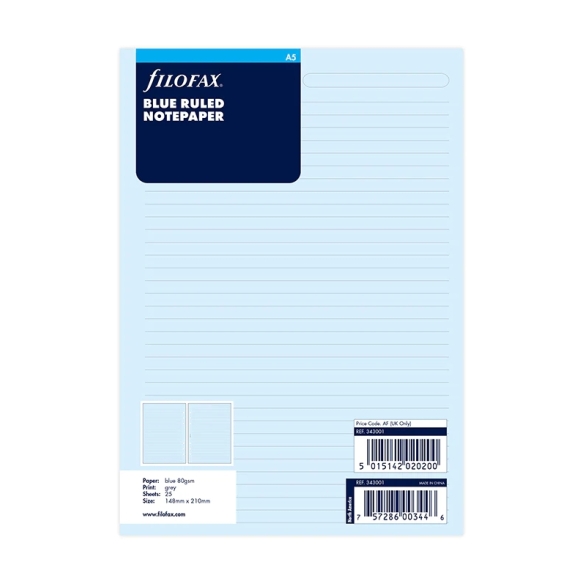 Ruled Notepaper A5 Refill blue FILOFAX - 4