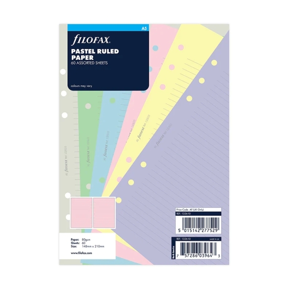 Pastel ruled notepaper A5 refill FILOFAX - 5
