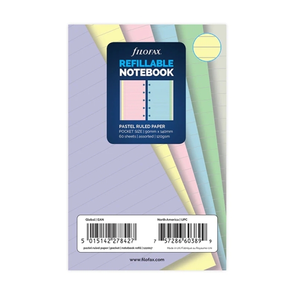 Pocket Pastel Ruled Paper Refill Pocket Notebook FILOFAX - 5