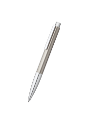 LAMY Ideos PD ballpoint pen with palladium-plated brass body. In combination with polished stainless steel accessories.