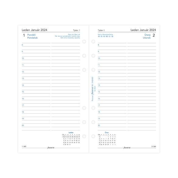 Calendar Refill One Day On A Page Personal 2024 CS+SK FILOFAX - 3