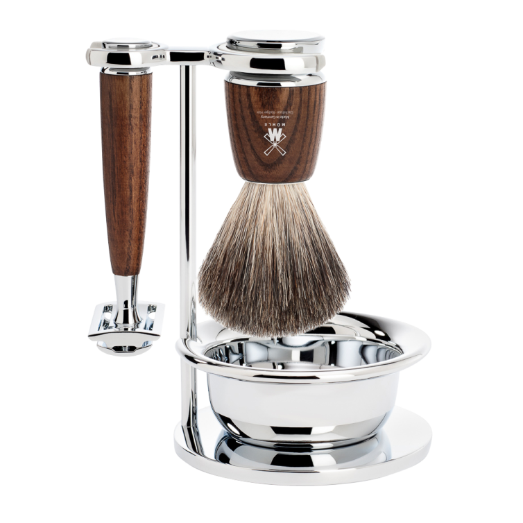 Rytmo Shaving Set Steamed Ash Pure Badger MÜHLE - 1