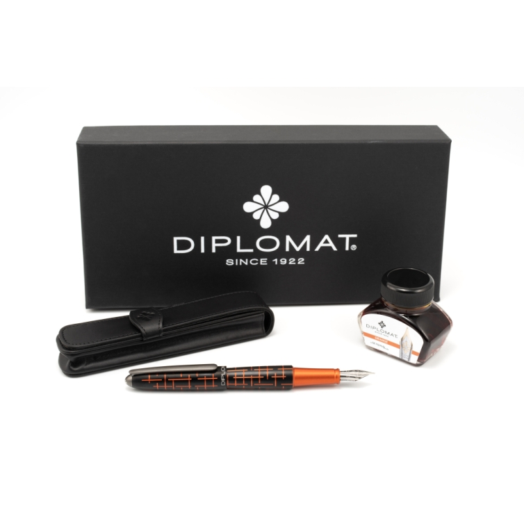 Aero Elox Matrix Gift Set Fountain pen pen black and orange DIPLOMAT - 2