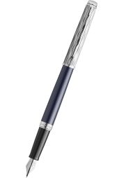 Laissez-vous séduire par l'élégance du stylo plume Hémisphère Deluxe Made in France DLX CT dans une finition bleue saisissante. Le stylo présente un corps en laiton laqué bleu avec une gravure en vagues et un embossage plaqué palladium, complété par une pointe en acier inoxydable. Alliant tradition et savoir-faire, cette édition spéciale est parfaite pour ceux qui apprécient la précision et le style.