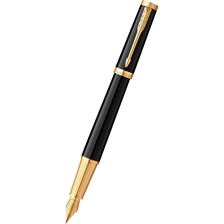 Stylo plume - Noir - Sonnet Acier inoxydable, finition or - Plume moyenne -  Parker - Beaux stylos