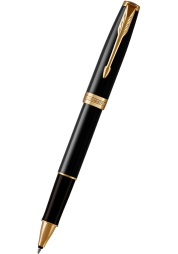 Discover the epitome of timeless elegance with the Sonnet Black GT Roller Ball Pen. This quintessential Parker pen combines a modern design, finished in black with gold trims, offering perfectly balanced writing and sublime style. Each purchase includes a black ink cartridge, ensuring a premium writing experience right out of the box.