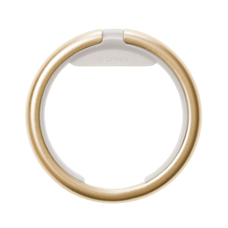 copy of 2.0 Pebbled Leather Key Ring ecru ORBITKEY - 1