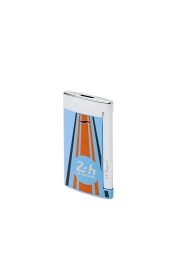 Celebrate the 100th anniversary of the 24 Hours of Le Mans with the Slim 7 24H Le Mans Lighter in blue and chrome. A product of the collaboration between S.T. Dupont and Le Mans, this slim, lightweight lighter with a powerful torch, embodies the spirit of motor racing with its sleek design and lacquered lines. Its robust metal construction ensures durability, making it a perfect outdoor companion.