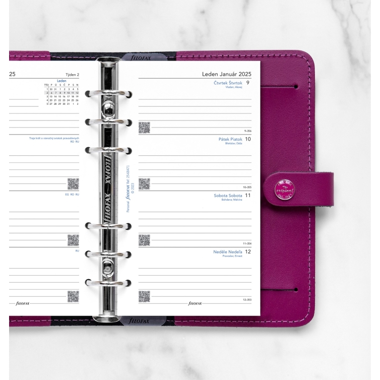 Calendar Refill Week On Two Pages Personal 2025 CS + SK Filofax - 1